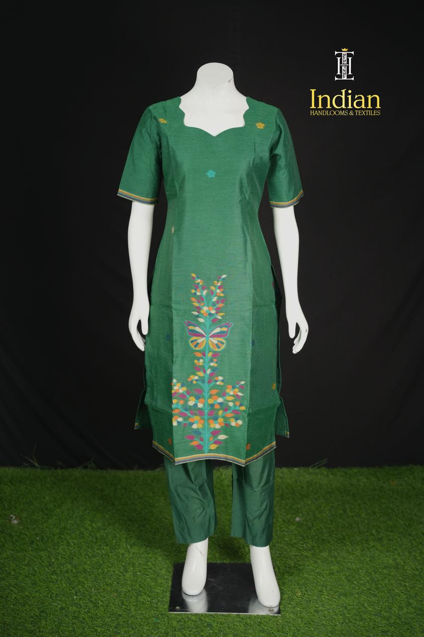 New Designer Jamdhani Sets - Green 3