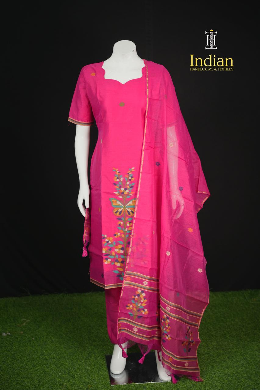 New Designer Jamdhani Sets -Pink 4
