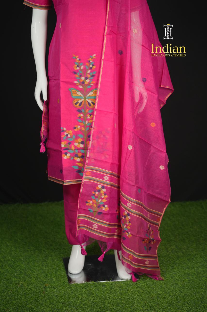New Designer Jamdhani Sets -Pink 4