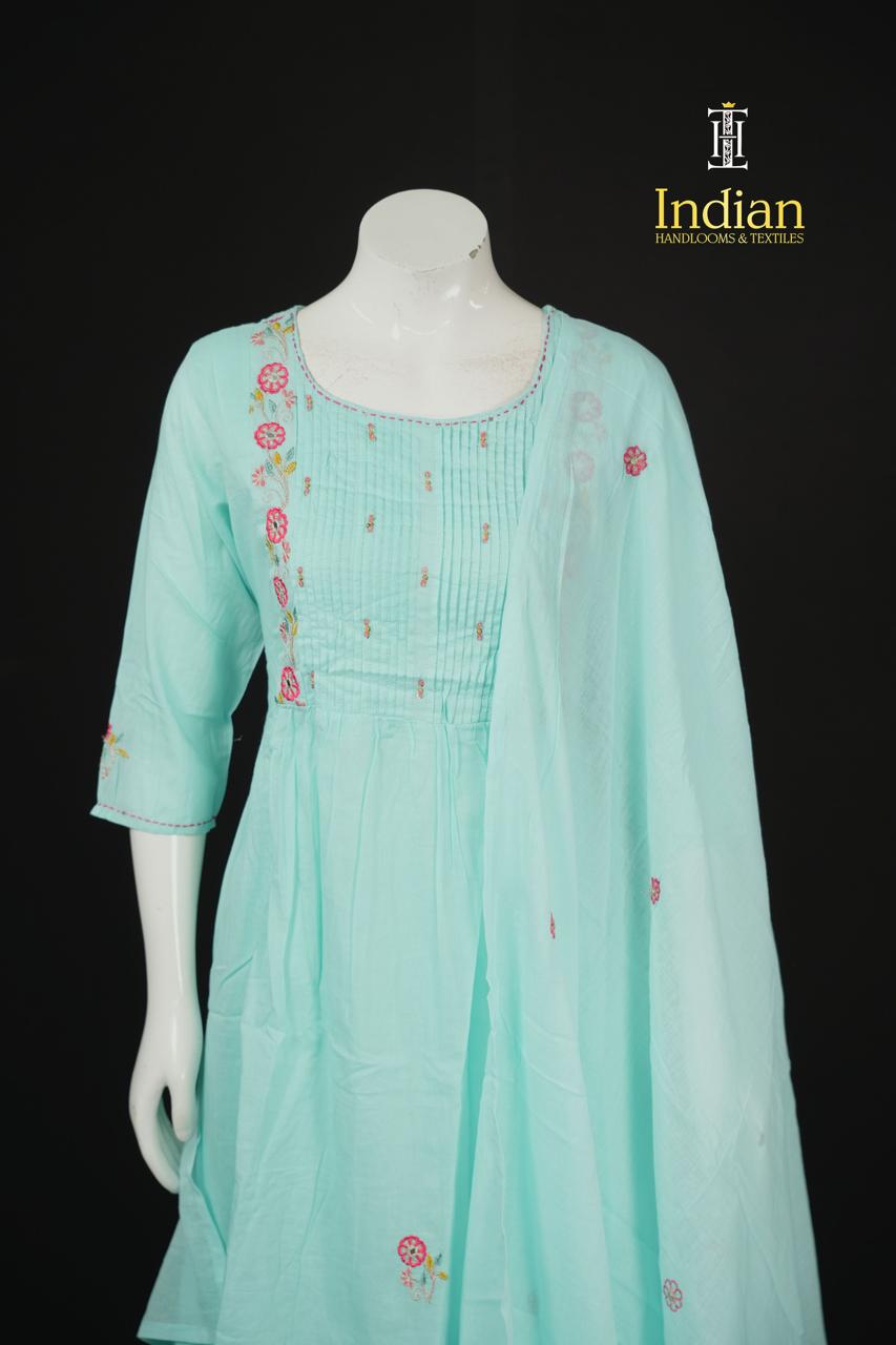 Premium Mul Cotton - Sky Blue 1
