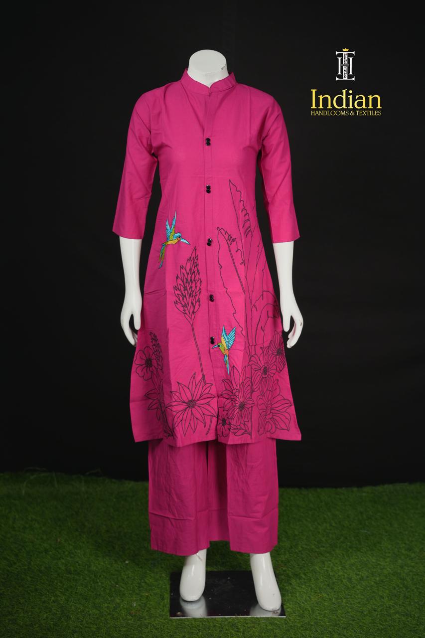 Soft Cotton 2Pcs Sets-Dark Pink