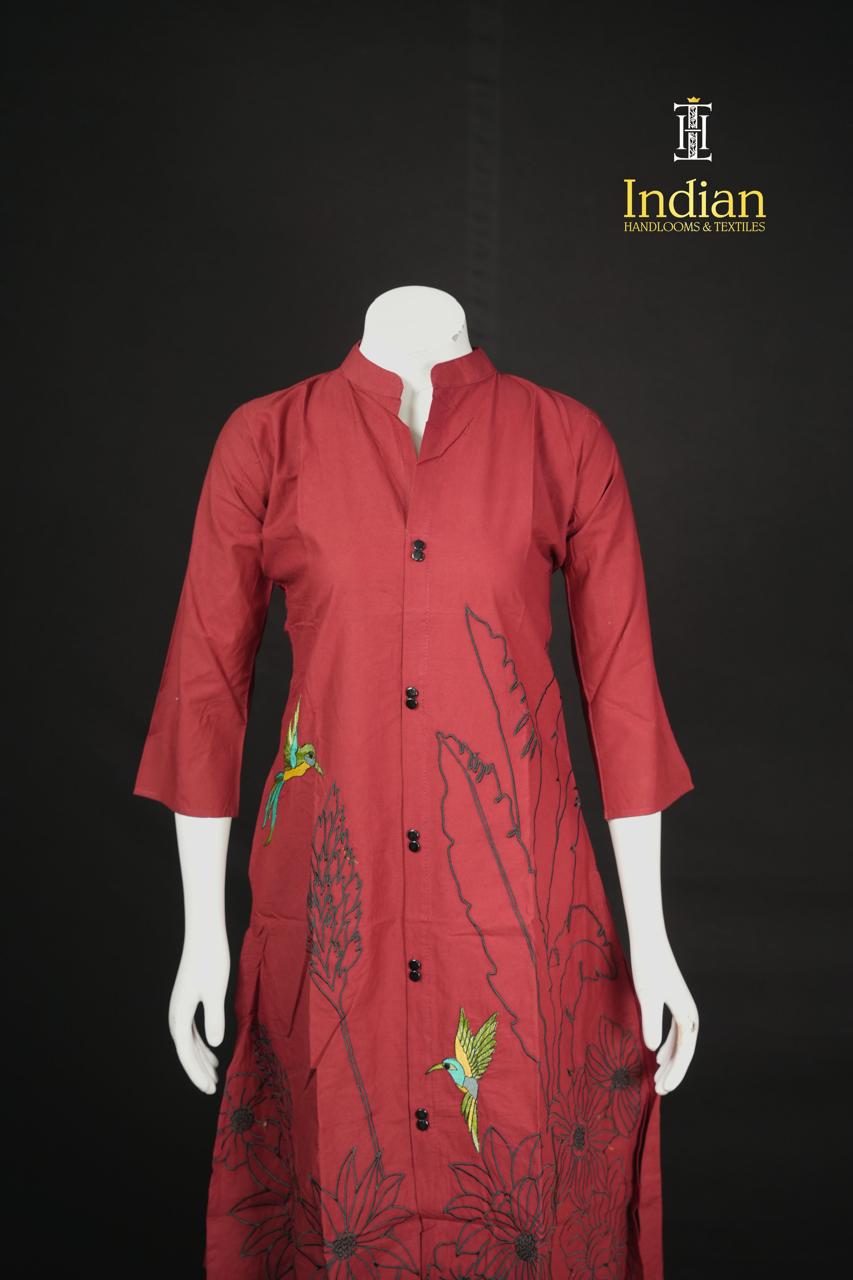 Soft Cotton 2Pcs Sets-maroon