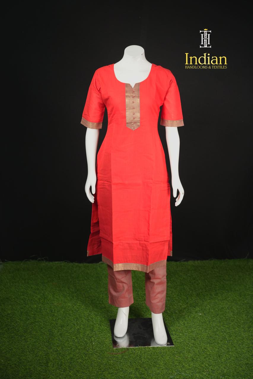 Mangalagiri Cotton Sets-Red