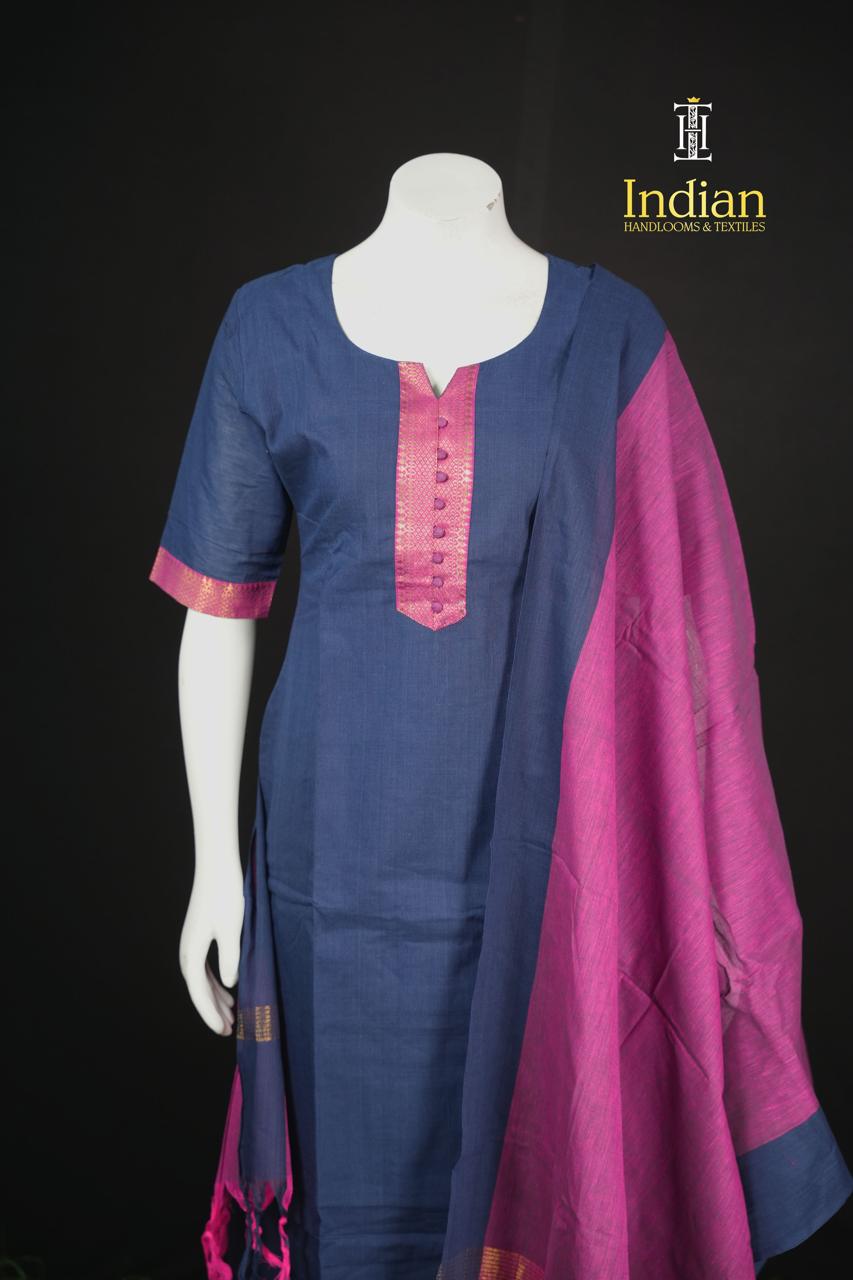 Mangalagiri Cotton Sets-Blue