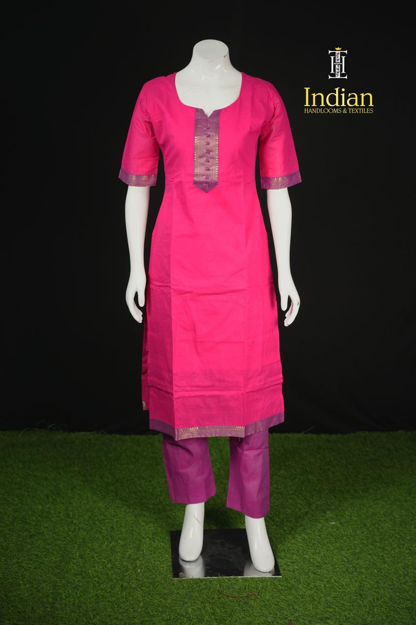 Mangalagiri Cotton Sets-Pink
