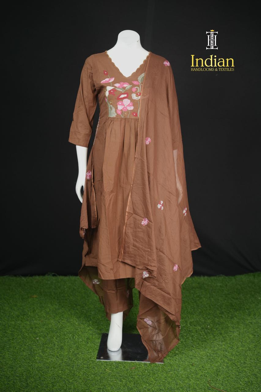 Designer Mul Cotton-Brown 3
