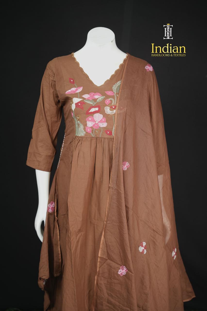 Designer Mul Cotton-Brown 3