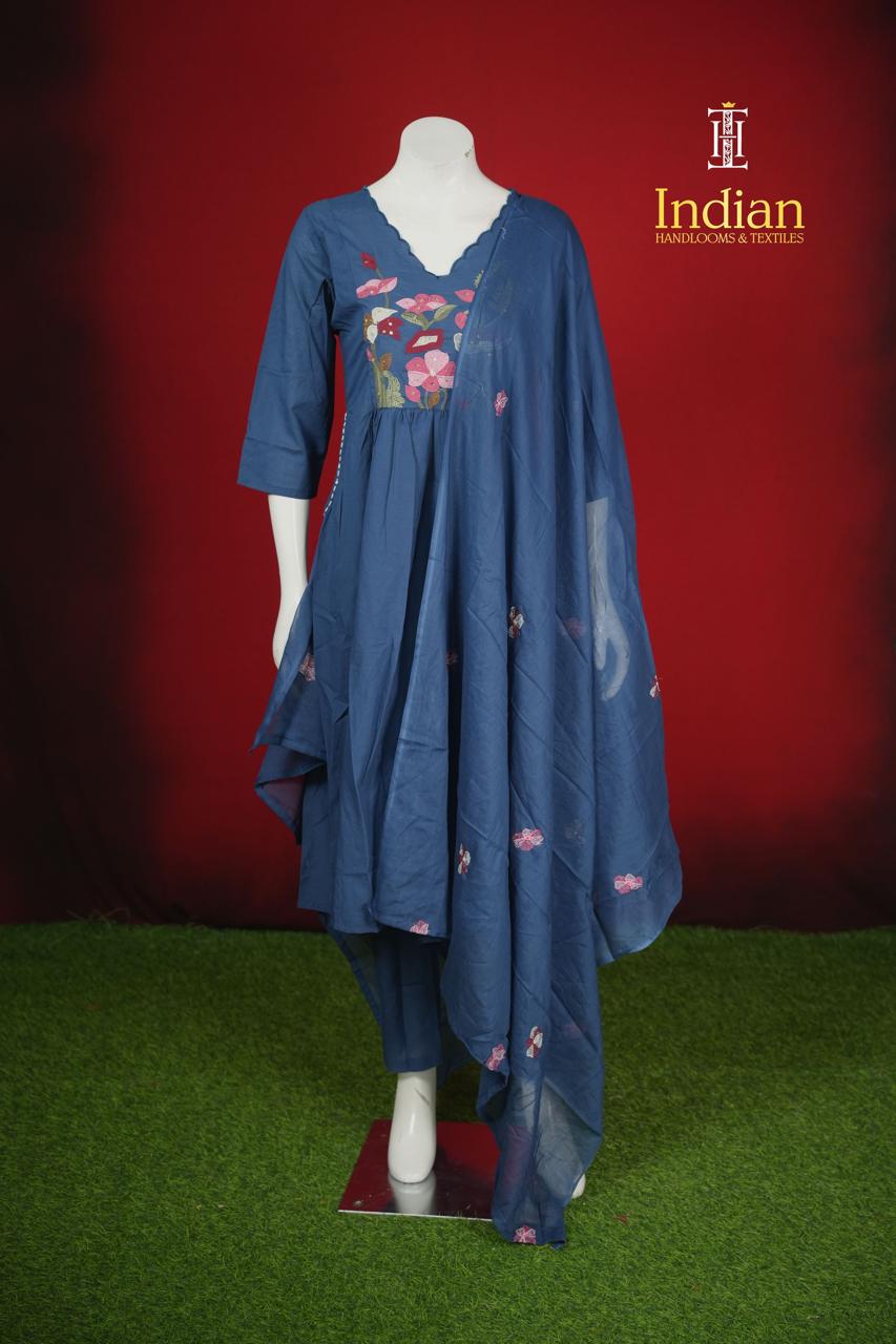 Designer  Mul Cotton-Blue 6