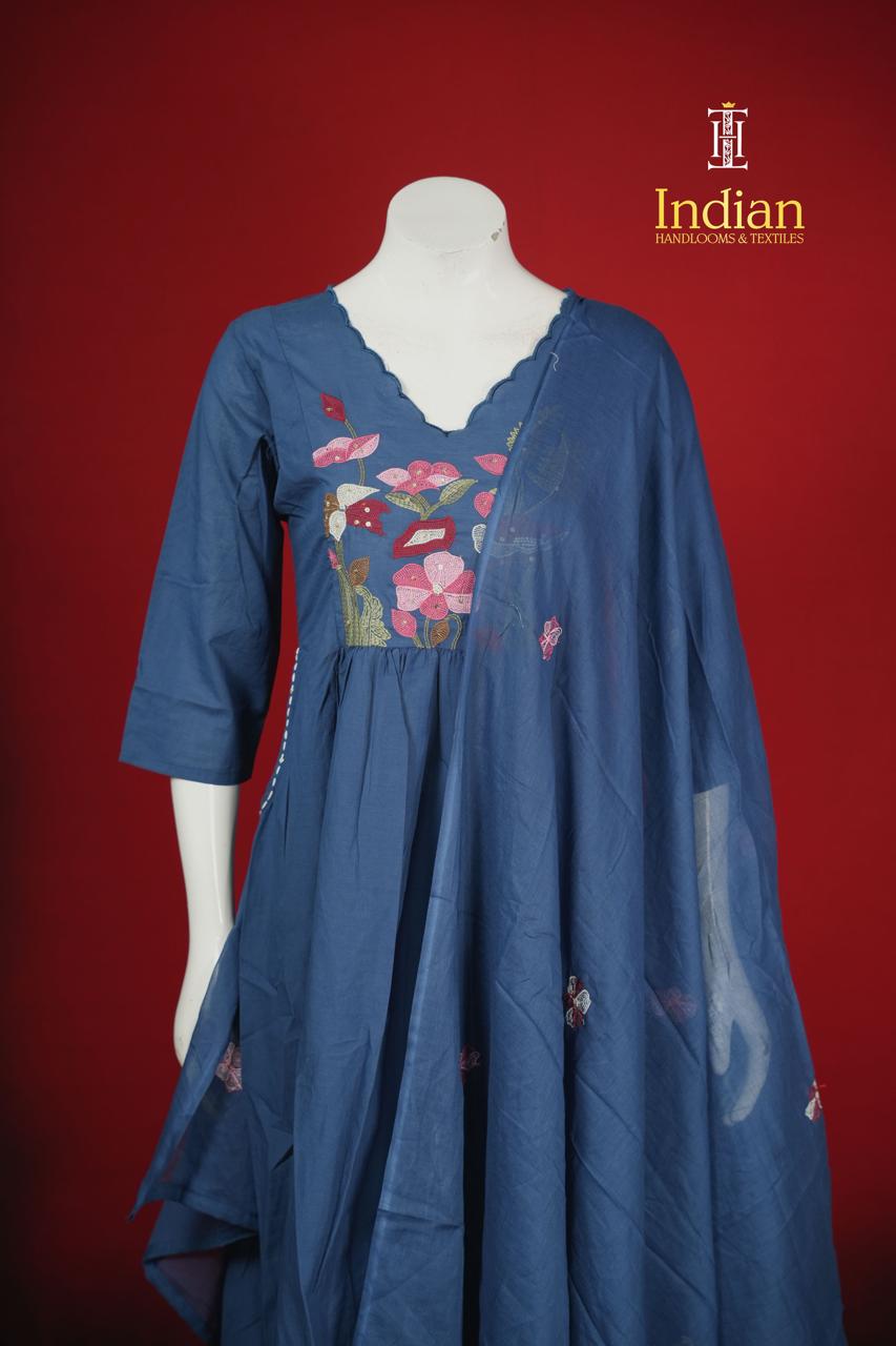 Designer  Mul Cotton-Blue 6