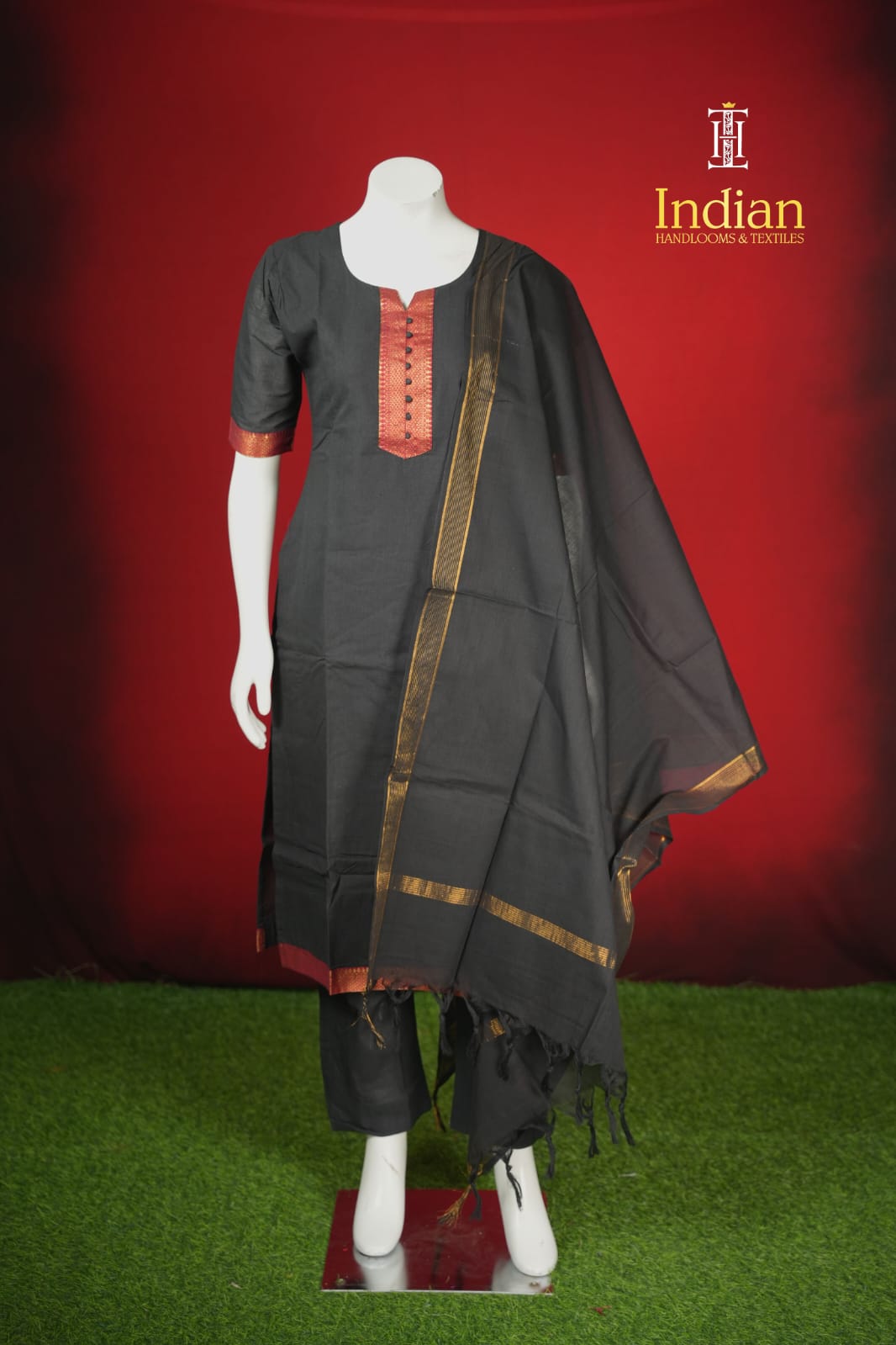 Mangalagiri Cotton Sets-Black 2