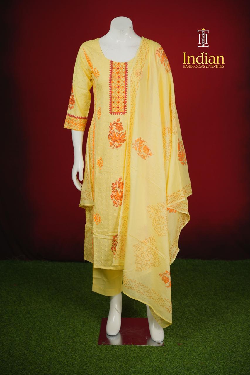 Designer Hakuba Mull cotton Sets- Lite Yellow 3