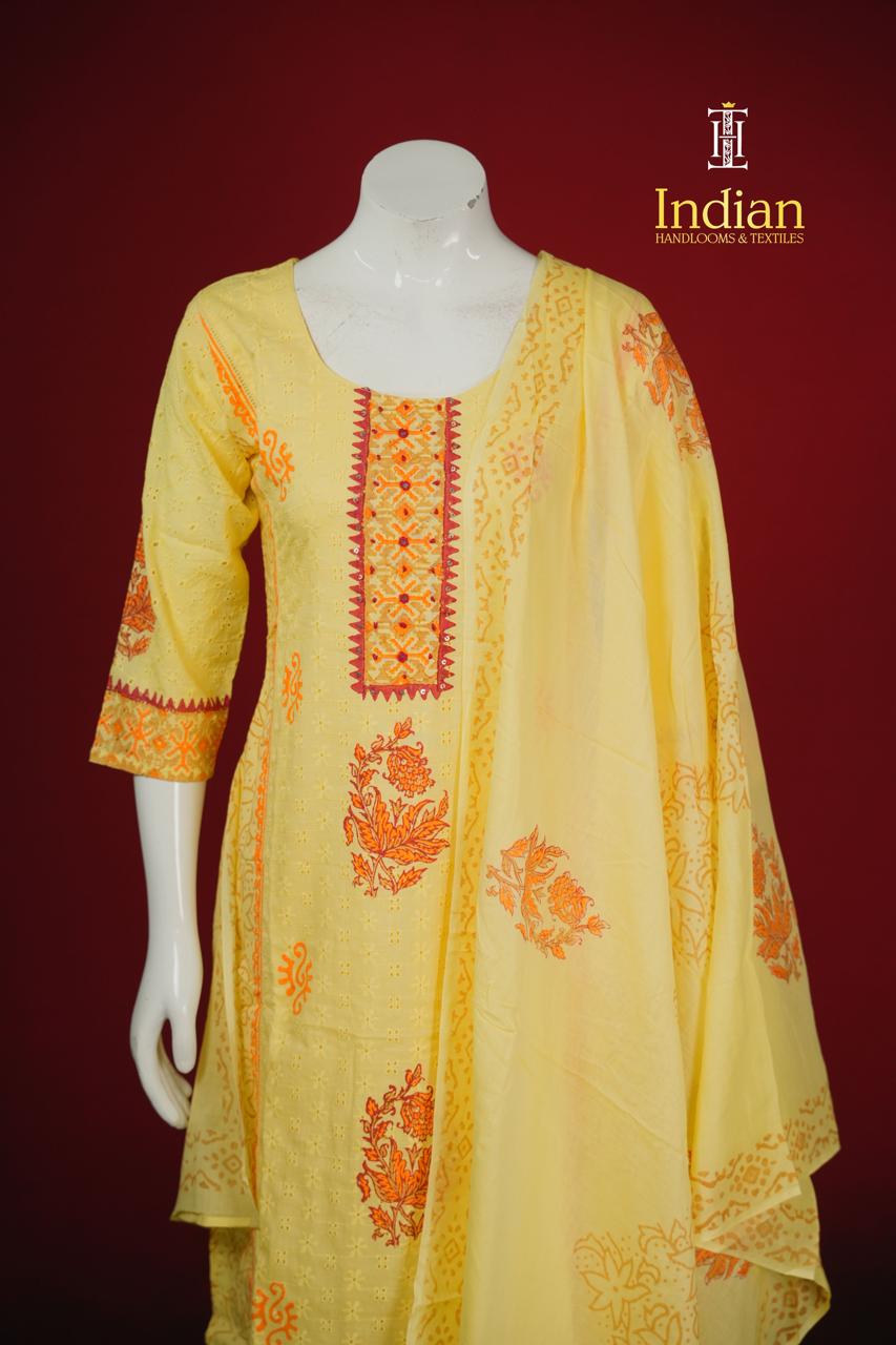 Designer Hakuba Mull cotton Sets- Lite Yellow 3